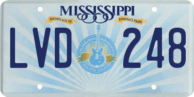 MS license plate LVD248
