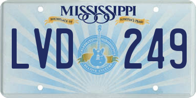 MS license plate LVD249