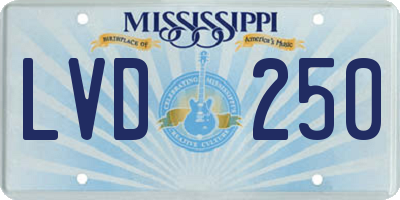 MS license plate LVD250