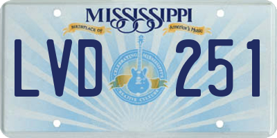 MS license plate LVD251