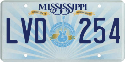MS license plate LVD254