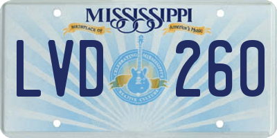 MS license plate LVD260
