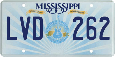 MS license plate LVD262