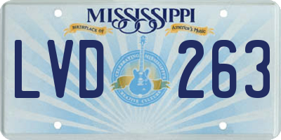 MS license plate LVD263