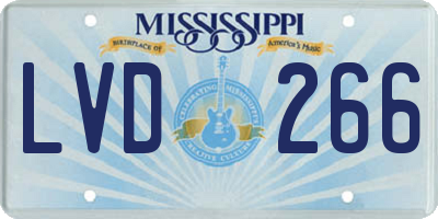 MS license plate LVD266