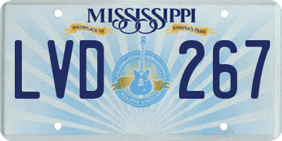 MS license plate LVD267
