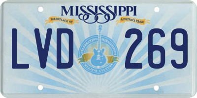 MS license plate LVD269