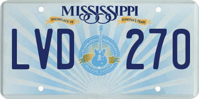 MS license plate LVD270