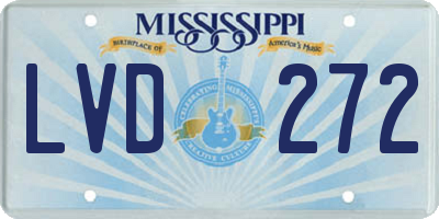 MS license plate LVD272