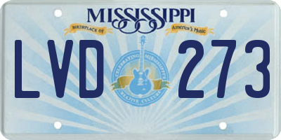 MS license plate LVD273