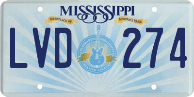 MS license plate LVD274