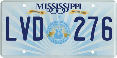 MS license plate LVD276