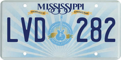 MS license plate LVD282