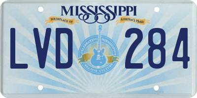 MS license plate LVD284