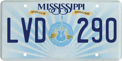 MS license plate LVD290