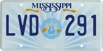 MS license plate LVD291