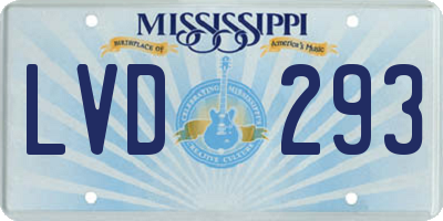 MS license plate LVD293
