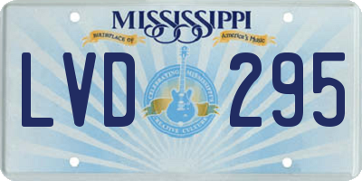 MS license plate LVD295