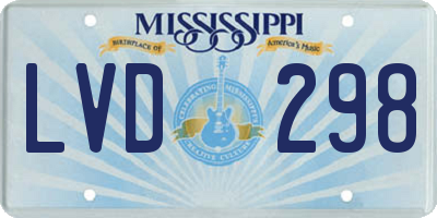 MS license plate LVD298