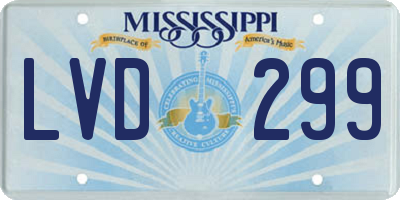 MS license plate LVD299