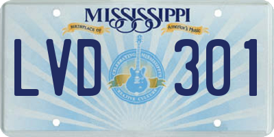 MS license plate LVD301