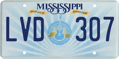 MS license plate LVD307
