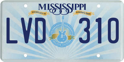 MS license plate LVD310