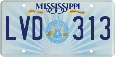 MS license plate LVD313