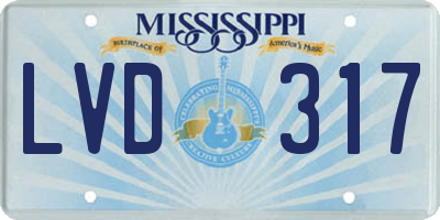MS license plate LVD317