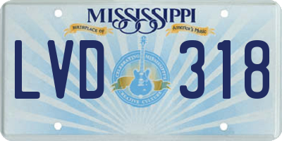MS license plate LVD318