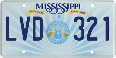 MS license plate LVD321