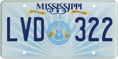 MS license plate LVD322