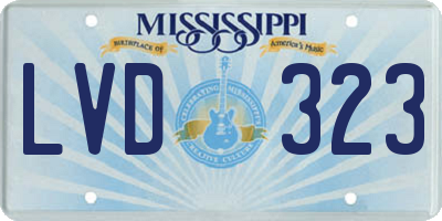 MS license plate LVD323
