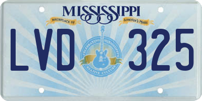 MS license plate LVD325
