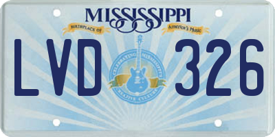 MS license plate LVD326