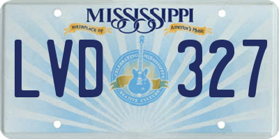 MS license plate LVD327
