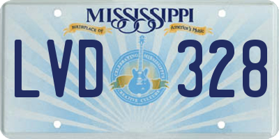MS license plate LVD328