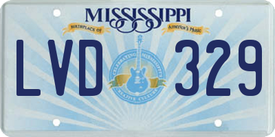 MS license plate LVD329