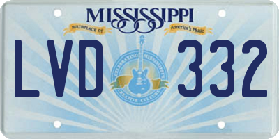 MS license plate LVD332