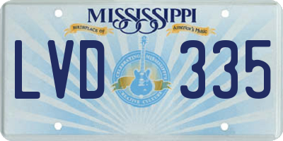 MS license plate LVD335
