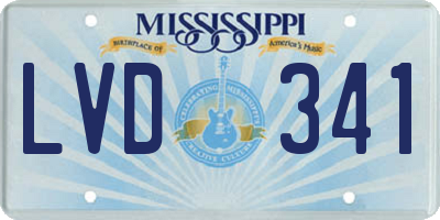 MS license plate LVD341