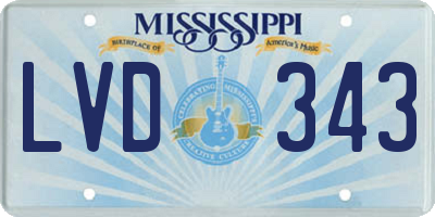 MS license plate LVD343