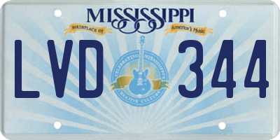 MS license plate LVD344