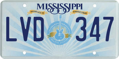 MS license plate LVD347