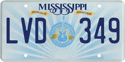 MS license plate LVD349