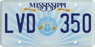 MS license plate LVD350