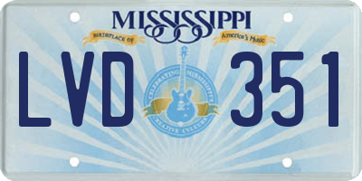 MS license plate LVD351