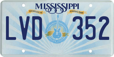 MS license plate LVD352