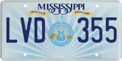 MS license plate LVD355