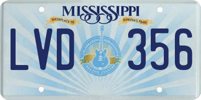 MS license plate LVD356